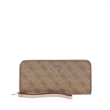 Guess Laurel Zip Around Wallet (Large, Latte Logo)