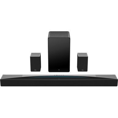 TCL - Q85H Q Class 7.1.4 Channel Sound Bar with Dolby Atmos, Wireless Subwoofer, and Wireless Surround Speakers - Black