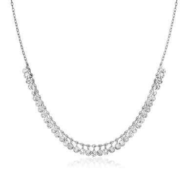 Sterling Silver Necklace with Textured Beads (16 Inch)