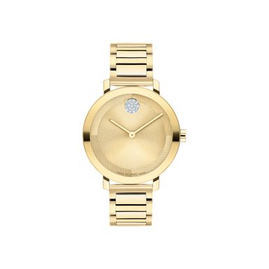 Movado - Ladies' Bold Evolution 2.0 Gold-Tone SS Watch w/ Crystal Dot Gold Dial