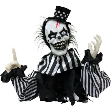 Animatronic Groundbreaker Clown with Lights and Sound, Indoor or Covered Outdoor Halloween Decoration