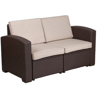 Alamont Home - Seneca Patio Lounge Loveseat - Chocolate Brown