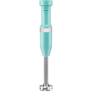 KitchenAid Corded Variable-Speed Immersion Blender in Aqua Sky with Blending Jar