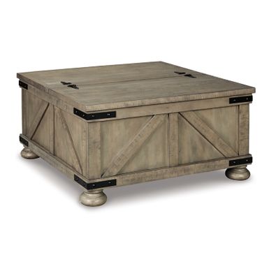 Gray Aldwin Cocktail Table with Storage