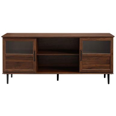 Walker Edison - Transitional TV Stand Cabinet for Most TVs Up to 65 - Dark Walnut