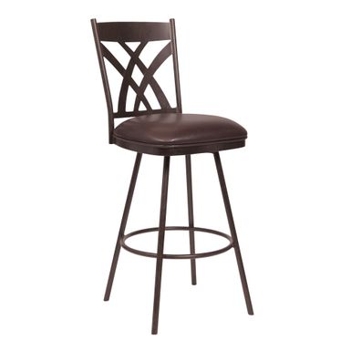 Dover 26" Counter Height Barstool in Auburn Bay and Brown Faux Leather