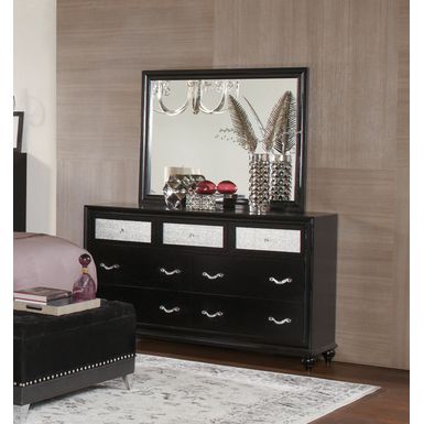 Sandy Beach Vertical Dresser Mirror Black