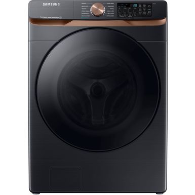 Samsung - 5.0 Cu. Ft. High-Efficiency Stackable Smart Front Load Washer with Steam and Super Speed Wash - Brushed Black