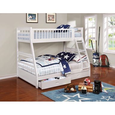 Ashton Twin over Full 2-drawer Bunk Bed White