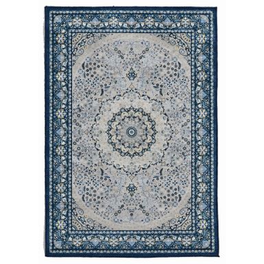 Sydnam Cream And Blue 3.3X5 Area Rug