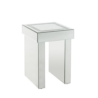 ACME Noralie End Table, Mirrored & Faux Diamonds