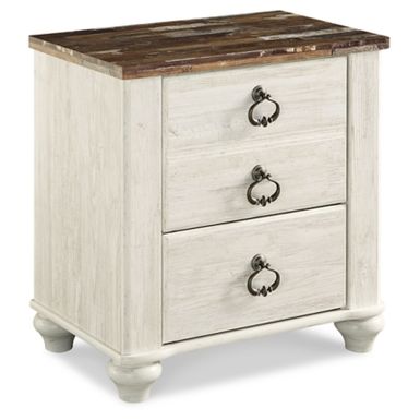 Two-tone Willowton Two Drawer Night Stand