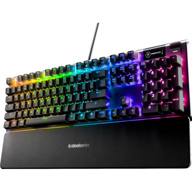 SteelSeries - Apex 5 Full Size Wired Mechanical Hybrid Blue Tactile  Clicky Switch Gaming Keyboard with RGB Backlighting - Black