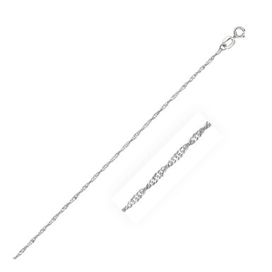 10k White Gold Singapore Chain 1.0mm (16 Inch)