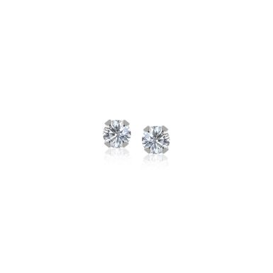 14k White Gold White Cubic Zirconia 2mm Stud Earrings