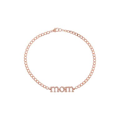 Diamond Pave Mom Lowercase Bracelet 14K 14K White Gold