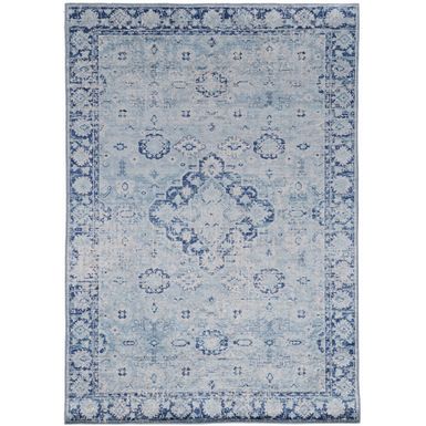 Herne Blue And Ivory 5X7 Area Rug