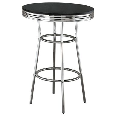 Theodore Round Bar Table Black and Chrome