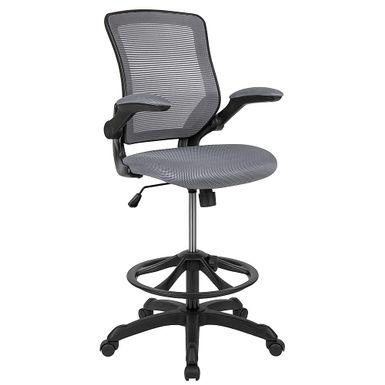 Alamont Home - Kale Contemporary Mesh Drafting Stool - Dark Gray