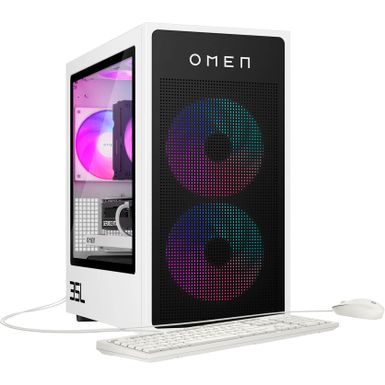 HP OMEN - 35L Gaming Desktop - AMD Ryzen 7 8700G - 16GB DDR5 Memory - NVIDIA GeForce RTX 4060 Ti - 1TB SSD - White/Black