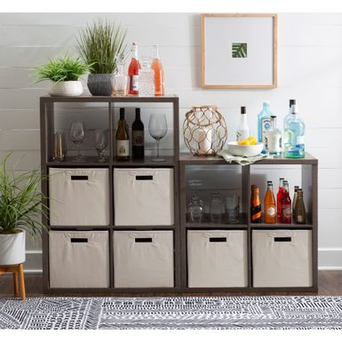 Greylee 4 Cubby Storage Cabinet Grey