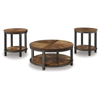 Light Brown/Bronze Roybeck Occasional Table Set (3/CN)