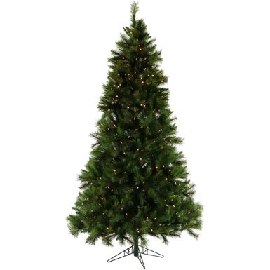 Christmas Time 7.5' Pennsylvania Pine, Green Christmas Tree, Clear LED Lights, Easy Connect