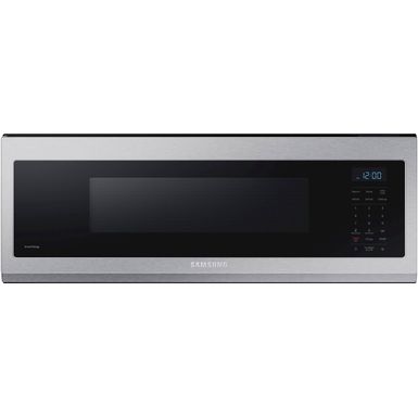 Samsung - 1.1 cu. ft. Smart SLIM Over-the-Range Microwave with 400 CFM Hood Ventilation, Wi-Fi & Voice Control - Stainless Steel