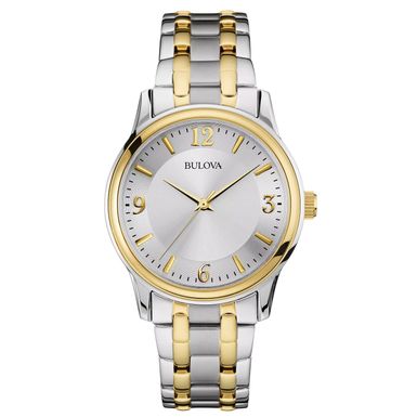 Bulova  - Men's Corporate Collection Gold & Silver-Tone Stainless Steel Watch Silver Dial