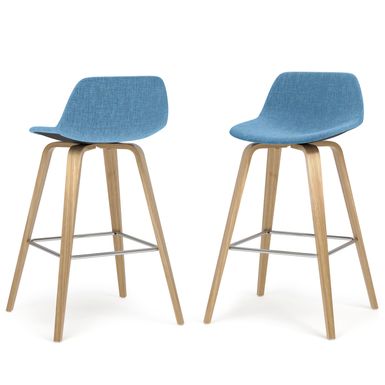 Simpli Home - Randolph Bentwood Counter Height Stool (Set of 2) - Medium Blue