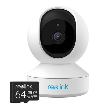 Reolink - Smart 4MP Indoor Super HD 64GB Security Camera with Motion Spotlights - White