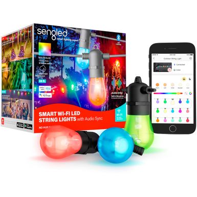 Sengled - Wi-Fi Bluetooth String Lights with Audio Sync - 48FT - Multicolor