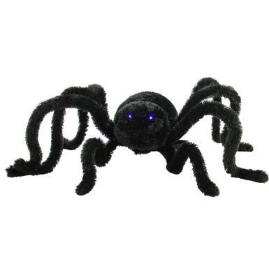 36 In. Animatronic Crawler Spider, Indoor/Outdoor Halloween Decoration, Flashing Blue Eyes, Battery-Operated