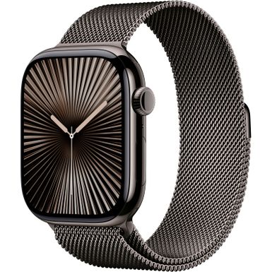 Apple Watch Series 10 (GPS+Cellular) 46mm Titanium Case with Slate Milanese Loop - M/L - Slate - (2024)