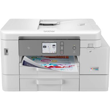 Brother - INKvestment Tank MFC-J4535DW Wireless All-in-One Inkjet Printer with Up to 1-Year of Ink in-box - White/Gray