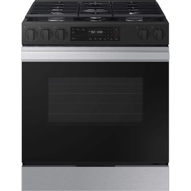 Samsung - Bespoke 6.0 Cu. Ft. Slide-In Gas Range with Precision Knobs - Stainless Steel