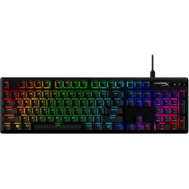 HyperX - Alloy Origins PBT Wired Mechanical Red Linear Switch Gaming Keyboard with RGB Back Lighting - Black