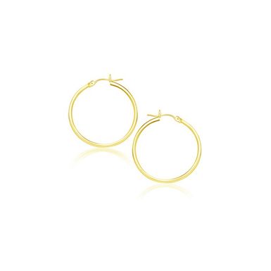 14k Yellow Gold Polished Hoop Earrings (20 mm)