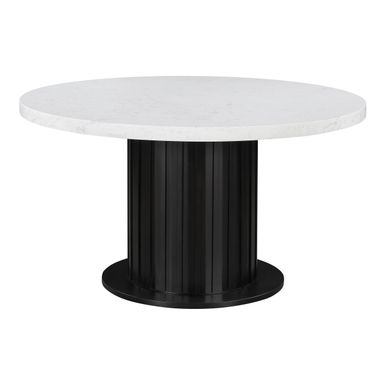 Sherry Round Dining Table Rustic Espresso and White