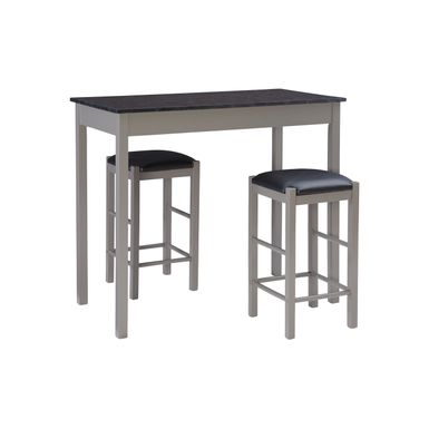 Jasmine 3Pc Tavern Set Gray Faux Marble