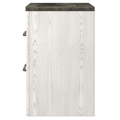 White/Gray Gerridan Two Drawer Night Stand