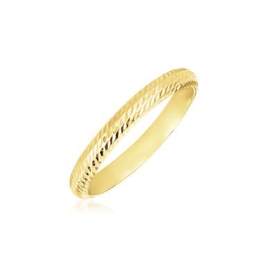 14k Yellow Gold Textured Comfort Fit Wedding Band (Size 9)