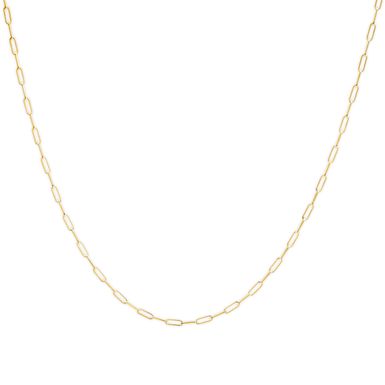 Solid 14K Yellow Gold 2.5mm Paperclip Chain Necklace Unisex 18" Inches