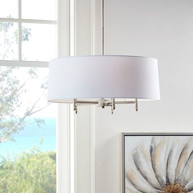 Presidio 5-Light White Drum Shade Chandelier