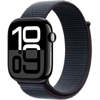 Apple Watch Series 10 (GPS) 46mm Aluminum Case with Ink Sport Loop - Jet Black