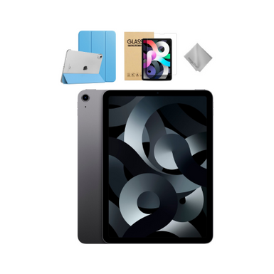 Apple - 10.9-Inch iPad Air - Latest Model - (5th Generation) with Wi-Fi - 64GB - Space Gray With Blue Case Bundle