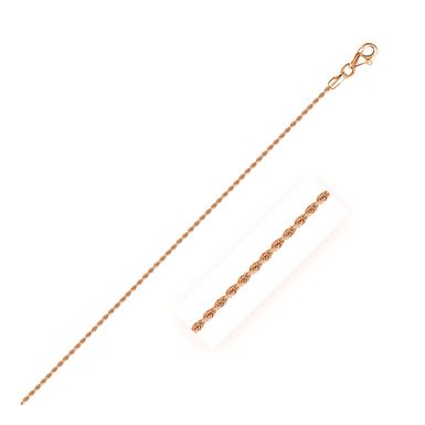 14k Rose Gold Solid Diamond Cut Rope Chain 1.5mm (20 Inch)