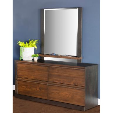 Azalia 4-drawer Dresser Black and Walnut