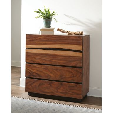 Winslow 4-drawer Chest Smokey Walnut and Coffee Bean