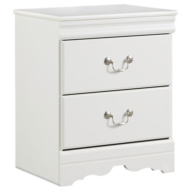 White Anarasia Two Drawer Night Stand